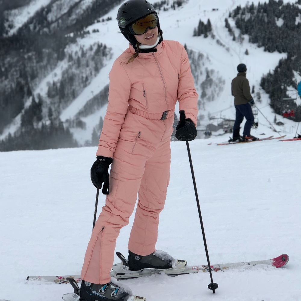 Super cute pink ski jumpsuit
